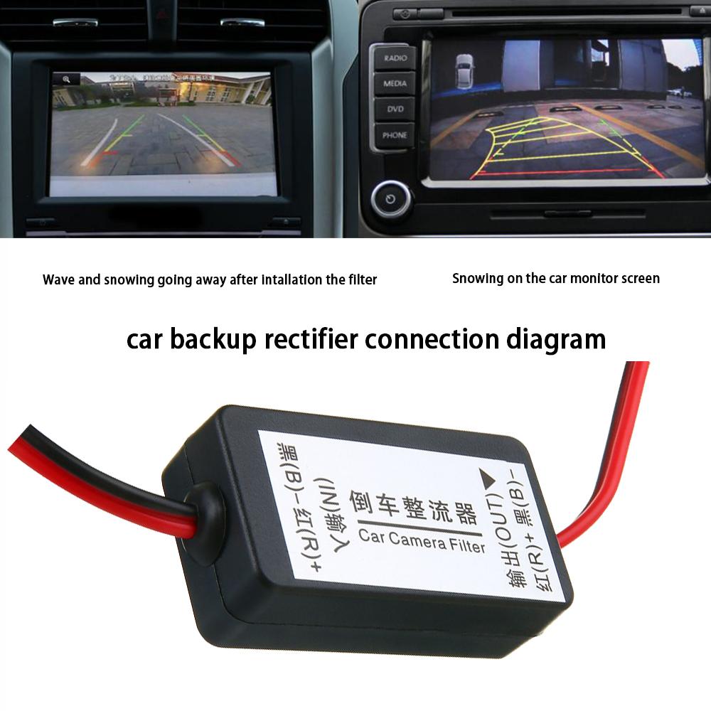 12V DC Power Relay Capacitor Filter Rectifier for Car Rear View Backup Camera Auto Car Eliminate Interference Car Cam Connector