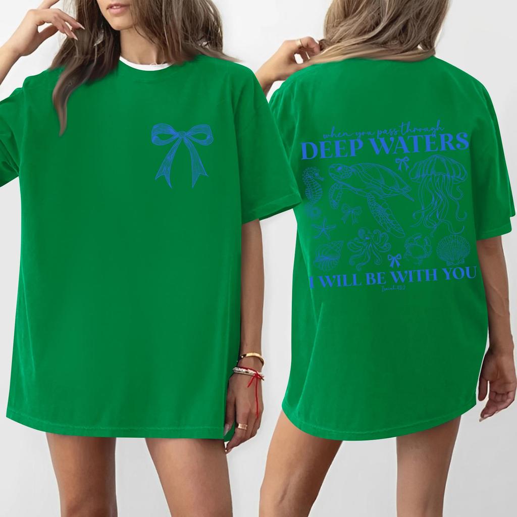 Women's Round Neck Printed Short-sleeved T-shirt Top