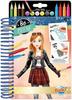 Blocco France Fashion Notebook - Dress-Up Design Book for Girls Ages 6, 7, 8, 9, 10 - Gift, Craft, Educational Toy