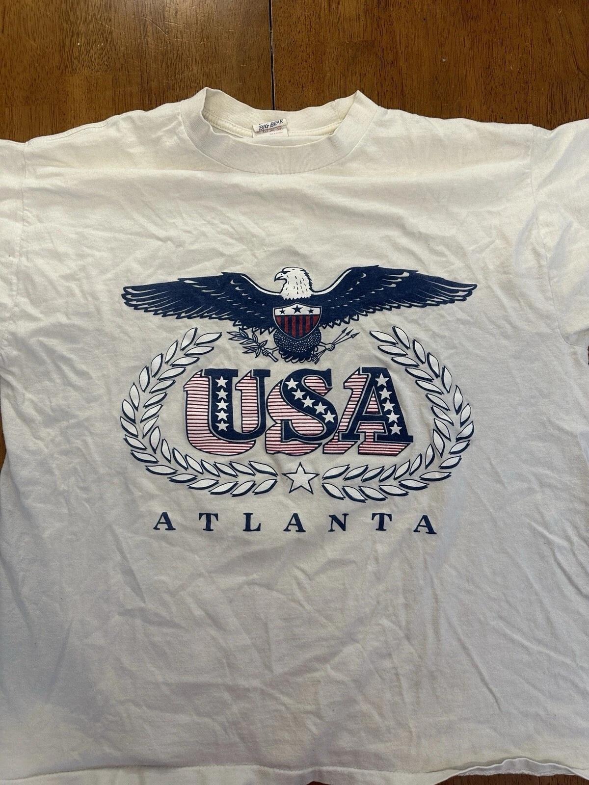 Vintage 90s Atlanta USA T Shirt Medium Single Stitch M