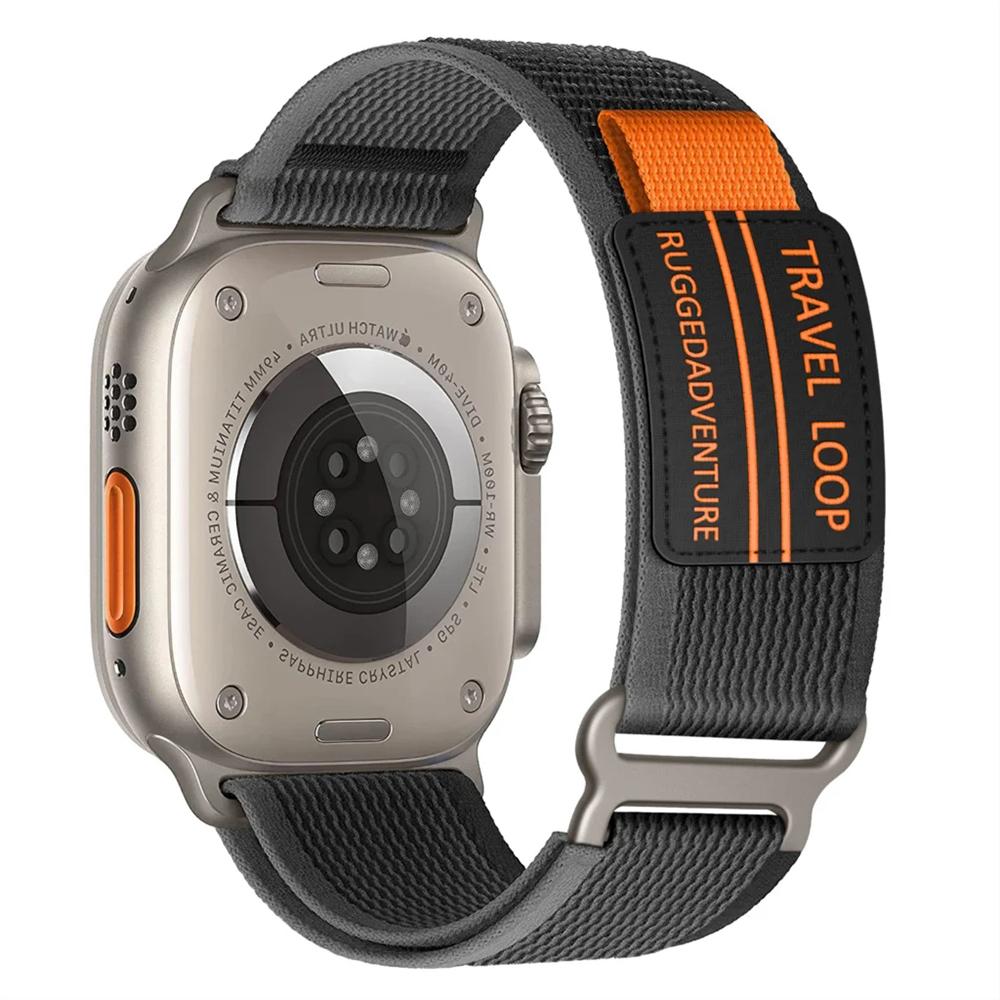 

Ремешки для Apple Watch Band 44мм 45мм Ultra 49мм 40мм 42мм 41мм 38мм 40 44 мм Trail Loop Браслет Iwatch Series 9 se 8 2 42mm44mm45mm49mm черный серый