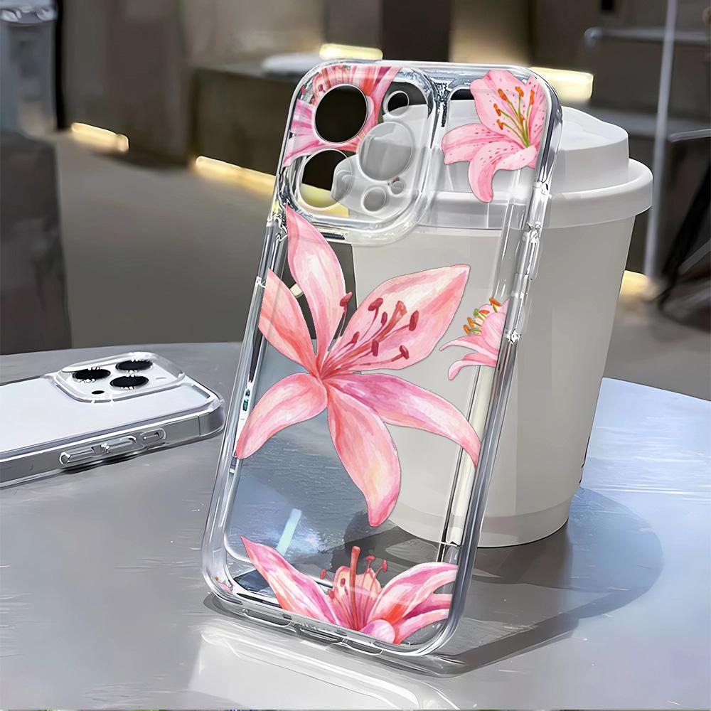 White Daisy Floral Print Transparent Phone Case For Samsung A56 5G A36 S26 S25 Ultra S24 FE S23 S22 A55 A54 A35 A17 A16 A15 A26
