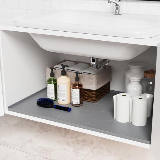 Katzenstreumatte mit erhöhten Rändern Rutschfest Wasserdicht Urinbeständig Leicht zu reinigen Streukontrolle Kätzchenstreu-Fangmatte Silikon-Bodenmatte Haustier