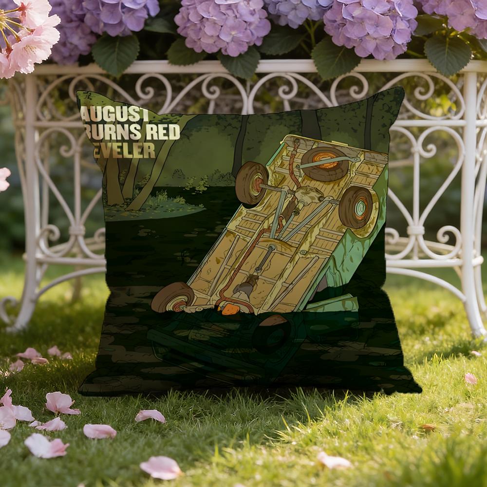 A-August B-Burns Red Band Cushion Cover Home & Car Dual-Scene Pillow Cover: Reversible for Premium Comfort