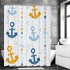 Cartoon Anchor Shower Curtain, Bathroom Decorative Shower Curtain, Waterproof Shower Curtain with Hooks