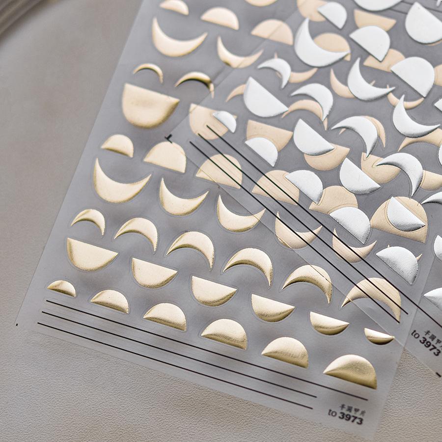 Позолоченный полукруг для ногтей наклейка своими руками креативное украшение to3973-SLIVER — фото 5