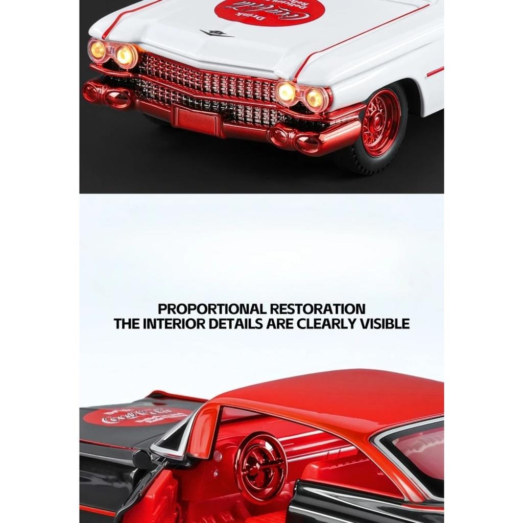 Simulation 1/32 1961 Cadillacs Series 62 Convertible Alloy Car Model Sound Light Children Metal Toy Vehicle Miniature Voiture