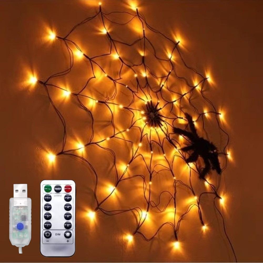70 Lamp Spider Web Light Waterproof Haunted House Light New Party String Lighting  Atmosphere Decor