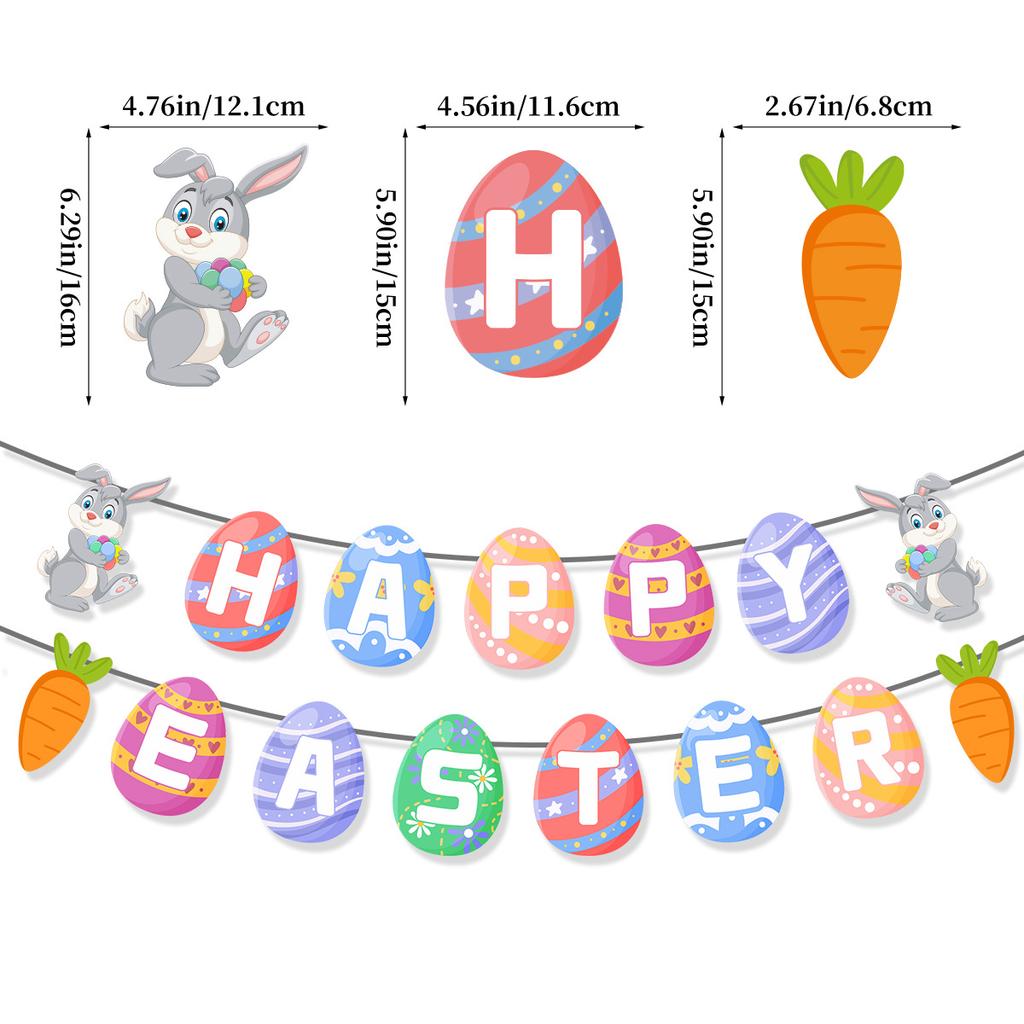 Easter Egg Theme Decorative One-Piece Happy Easter Flag Balloon Set Customization