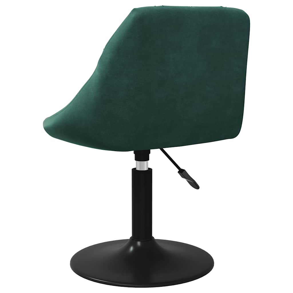 Dining Room Chairs 4 Pcs Swivel Dark Green Velvet