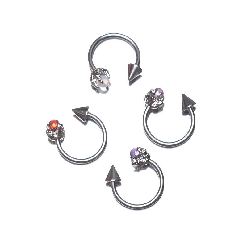 Raccon Raccoon Lip Dragon Claw Titanium Steel Lip Ring Labret Fashion Male Thread Opal Sexy Piercing Jewelry