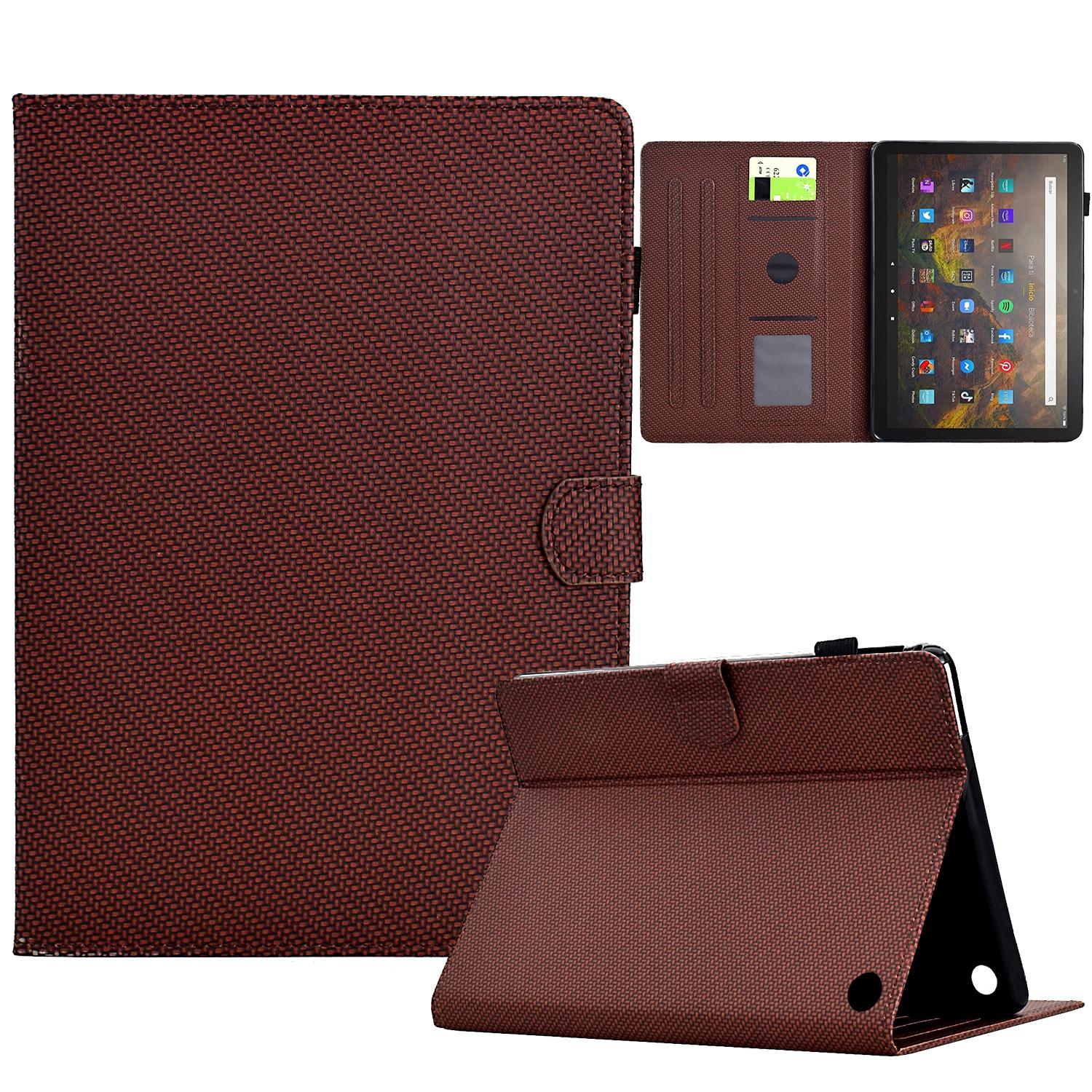 

For Amazon Fire HD 10 Plus (2023) Case Carbon Fiber Texture PU Leather E-Reader Cover A