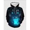 Men's Hoodie and Jogger Set Winter Casual Trendy Glowing Tiger Face 3D Print Street Style Men's Fashion for Adults Men Casual Wear Sportswear Holiday