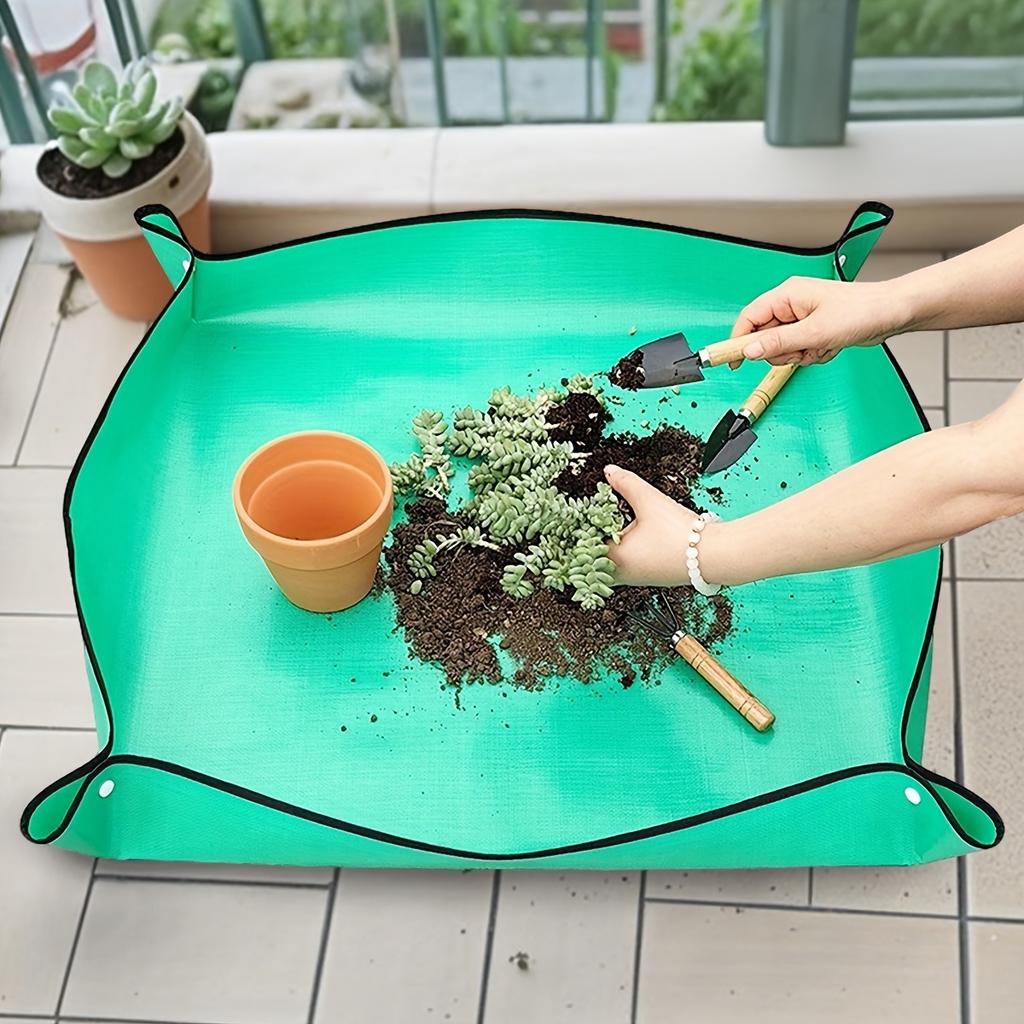 5pcs Waterproof Gardening Planting Mat with Sturdy Edges - Heavy-Duty Easy-Clean Soil Mix Suitable for Indoor/Outdoor Use, Turquoise Durable Plant Bed