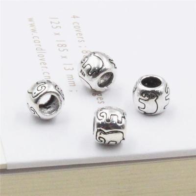 S925 Sterling Silver Elephant Barrel Spacer Beads for DIY Bracelets