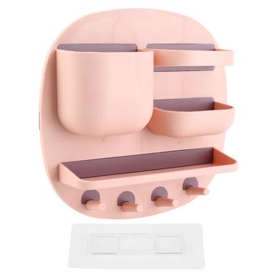 Wall Mount Storage Box Enlarged Capacity Disc Shape PP PS Stable Firm Nail Free Installation Self