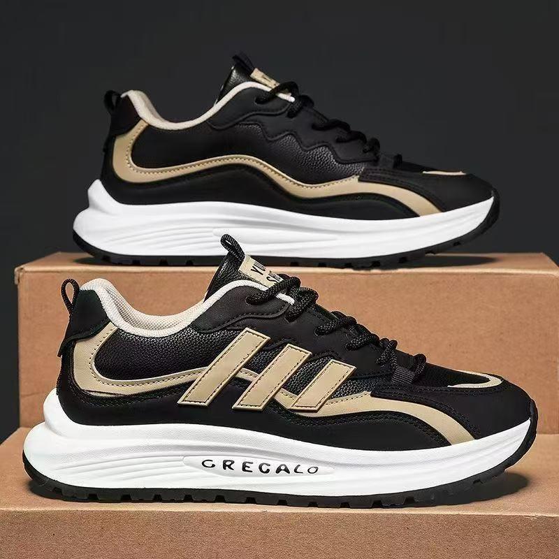Spring and Autumn new trendy brand designer high-end mesh casual sports shoes men's trend thick sole increases