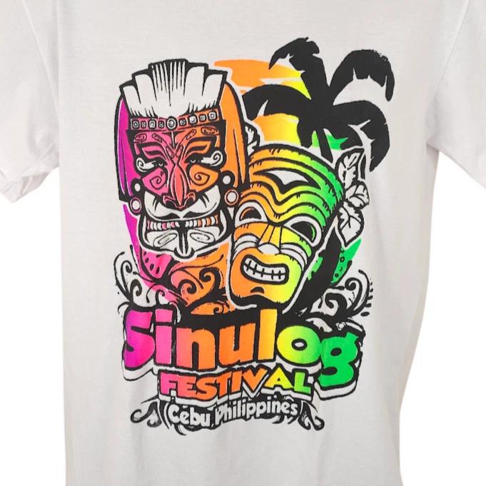 

Sinulog Festival 100% Cotton T-shirt Mens Tees Top Mens Size Large White Cebu Philippines Travel Souvenir XL