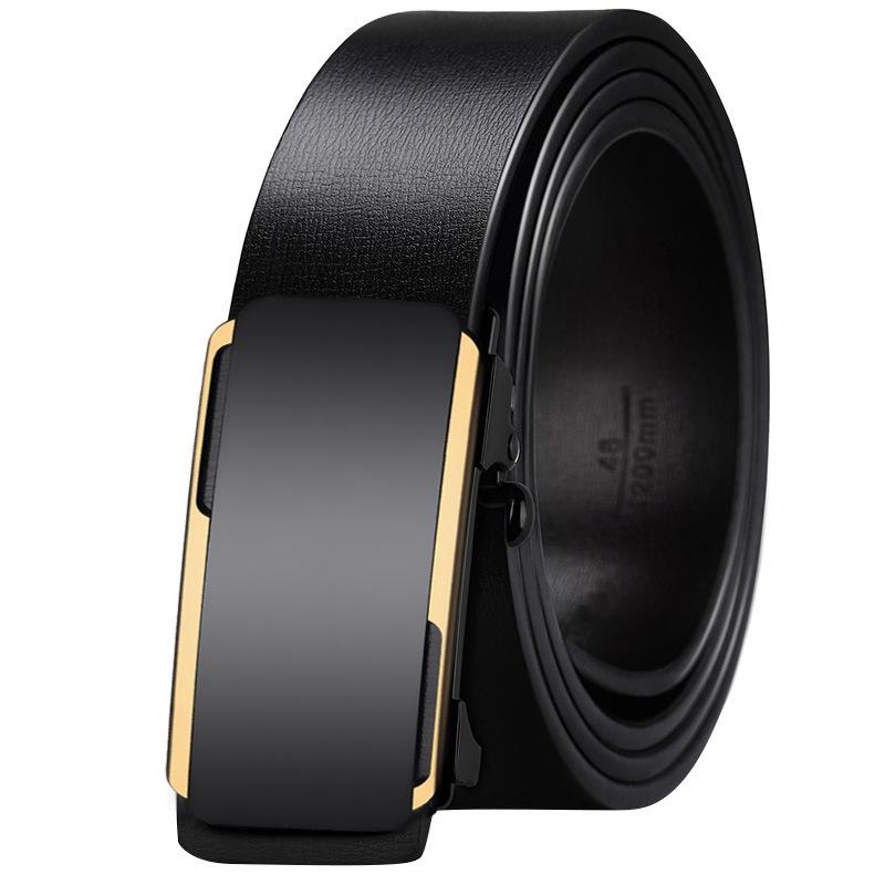 

Мужской ремень Высококачественный Деловой Ремень из Воловьей Кожи Автоматическая Пряжка Ремень для Брюк для Мужчин Среднего и Молодого Возраста 110cm