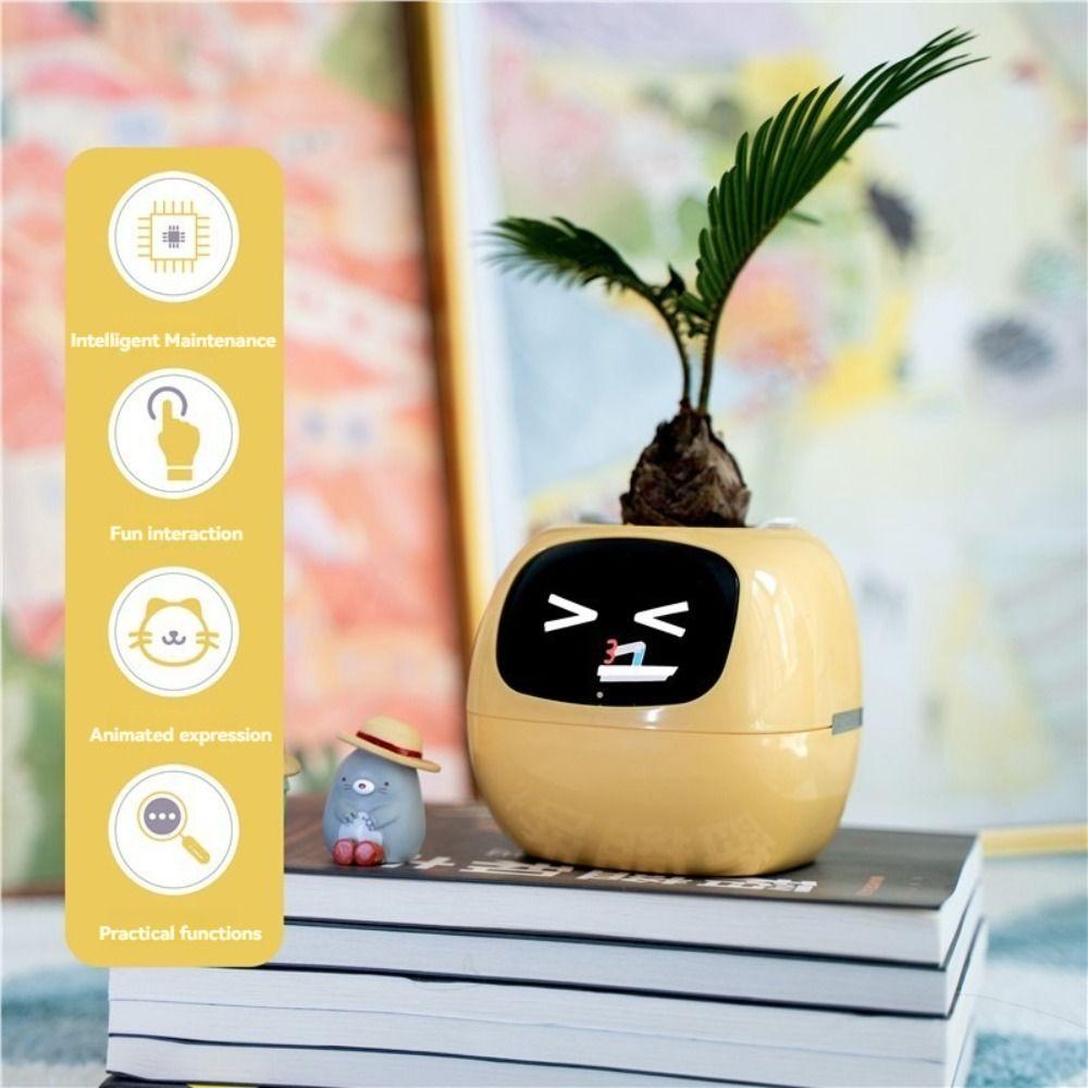 

Interaction Smart Plant Pot Robot Guidance Smart Mini Planter Home Decoration рожевий