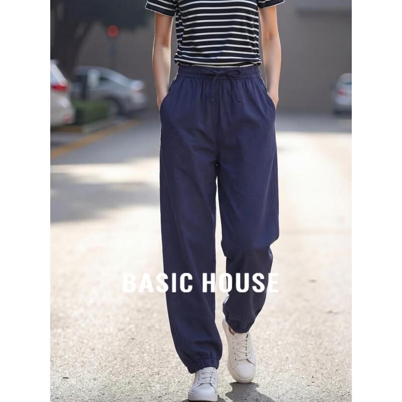 Basic House Women s Casual High-Waist Straight-Leg Jogger Pants M