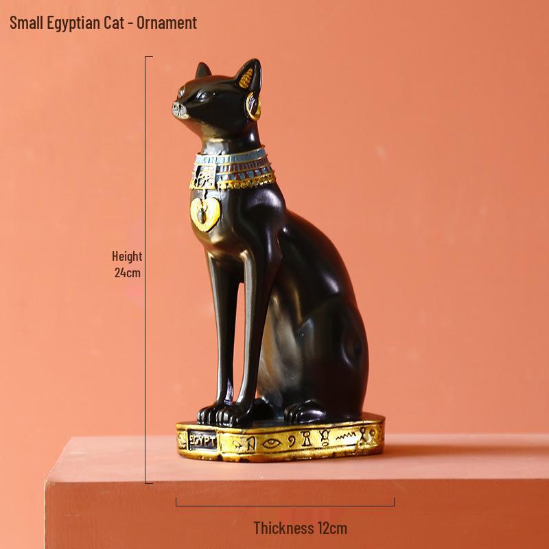 Nordic White Egyptian Cat Resin Ornament for Home or TV Cabinet Decor