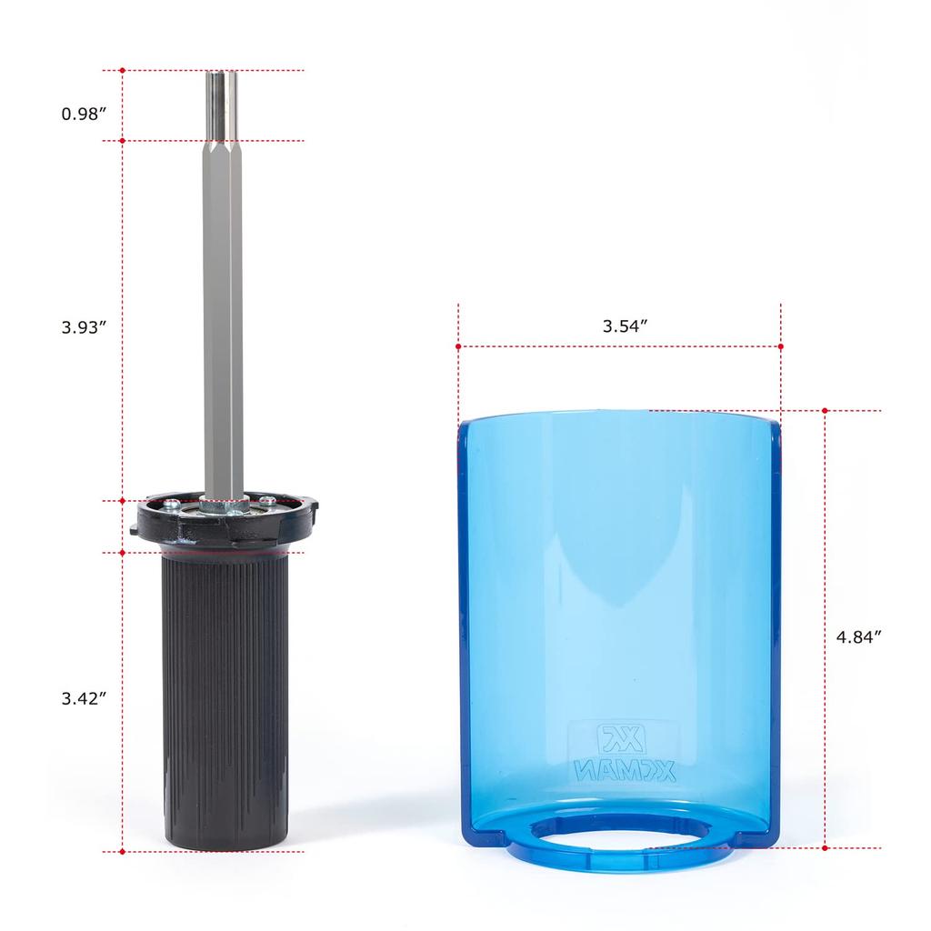 XCMAN Snowboard Rotary Brush Set 100mm and Horsehair Brushes with Single Shaft (4 Pieces, Length) - Nylon, Bronze, Cork, (Handle)