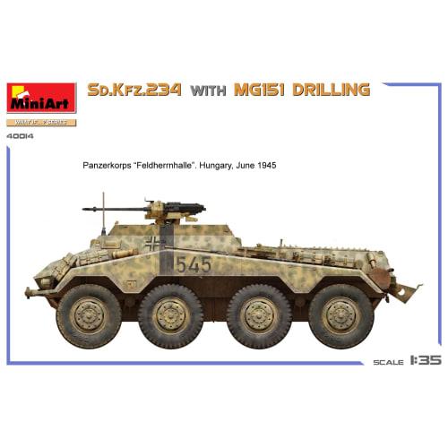 Miniart 1/35 Sd.Kfz.234 w/MG151 Drilling Plastic Model MA40014 (Combat Vehicle)