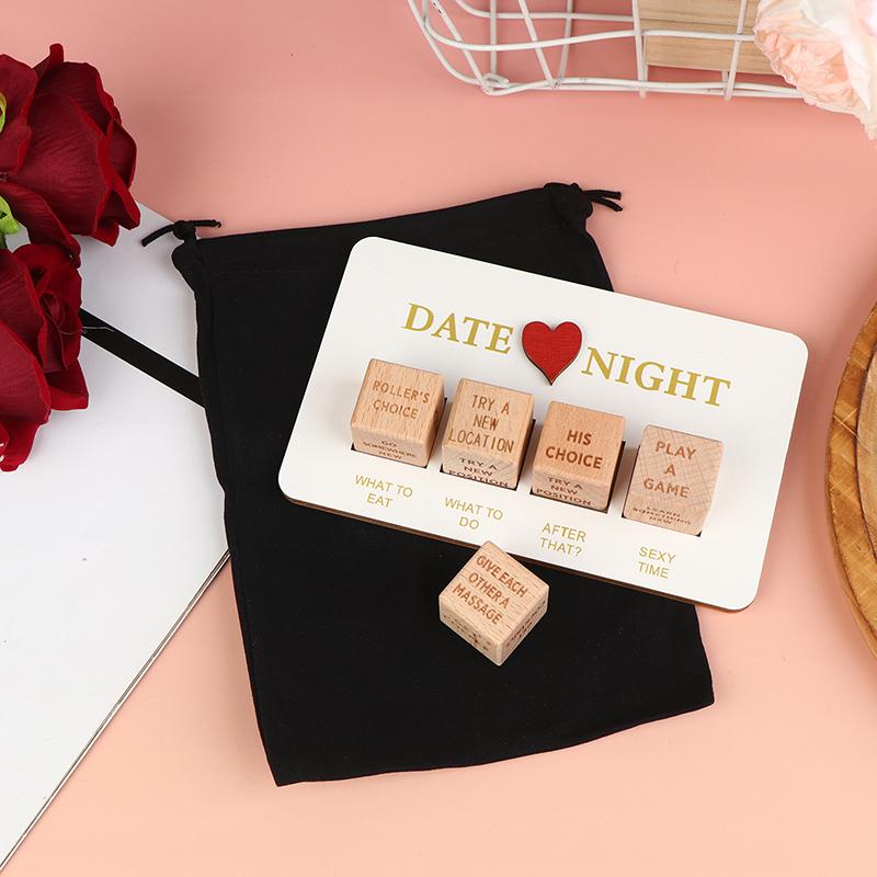 Date Night Dice, Take Out Dice For Couples, Portable Couple Wooden Dice Kit For Adults Women Men Husband Girlfriend Boyfriend Ch