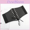 Retro Mode Dames Elastische Leren Taille Riem Met Knopen Sluiting Voor Elegante Jurk Accessoire