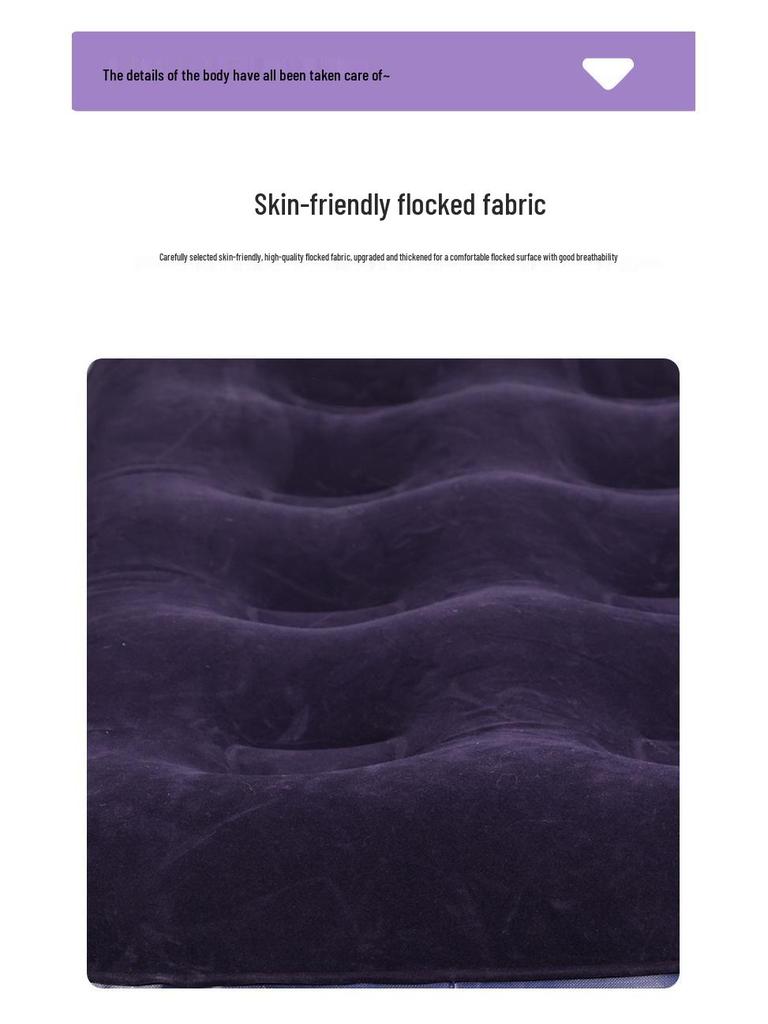 Thick Outdoor Inflatable Bed - Single/Double Flocked Camping Air Mattress