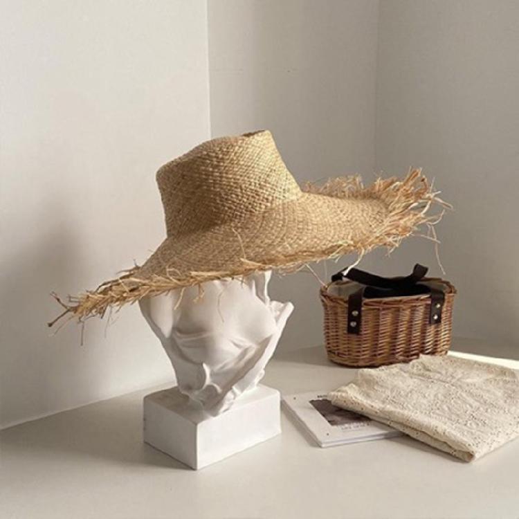 Popular Woven Straw Hat Natural Raffia Sun Hat With Oversized Brims For Women Girl Beach Vacation Outings Travel Gear