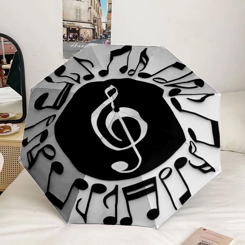 Music Notes Piano Keys Umbrella 8-Frame for Travel, camping, Casual Lightweight Portable Umbrella, Essential for every family Holidays Gift