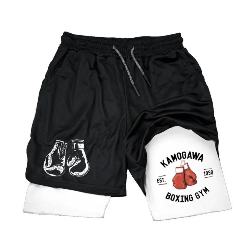 

Аніме Бокс Чоловічі Спортивні Шорти Два в одному Двошарові для Літа Нові Імітація Двошарових Спортивні Повсякденні Шорти-міді XL