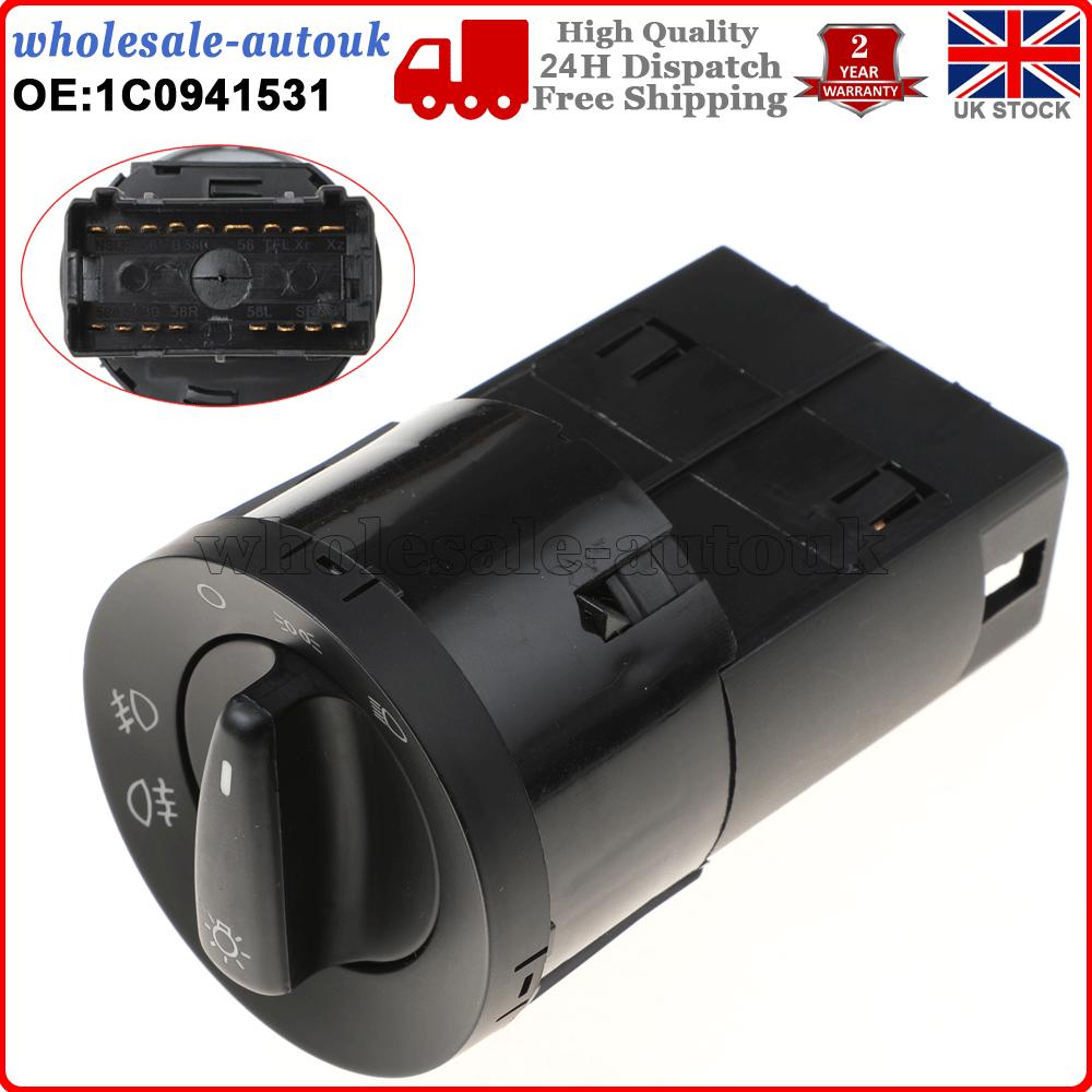 1C0941531A For Vw Polo 6n 9n 1999-2009 Headlight Headlamp Fog Lights Switch