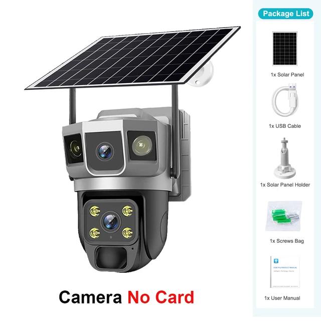 

12MP IP Camera 4G SIM Outdoor Three Screens Panoramic View PTZ IP Camera AI Tracking Security Protection CCTV Video Surveillance новий колір автомобіля