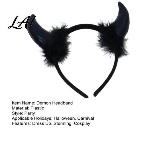Red Black Devil Outfit Accessories Horns Headband Pitchfork Lace Eye Masque Set Halloween Dark Style Costume for Party Demon Adults Masquerade