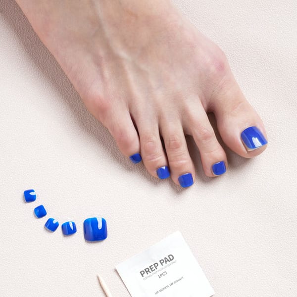 Solid Pedi Tip Coral Blue 14 Packs