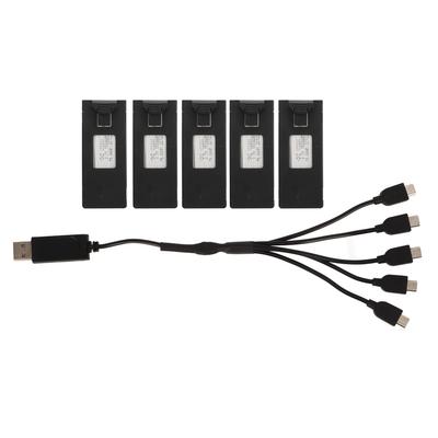 5 Stück Drohnen-Lithiumbatterie 3,7 V 1800 mAh Fernbedienungsflugzeugmodellzubehör mit Ladung