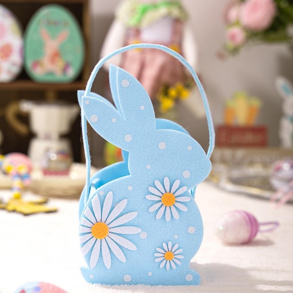 Plstěná velikonoční dárková taška Měkká 3D taška s králíčkem Dětská velikonoční taška na sladkosti s králíčkem Dětské drobnosti