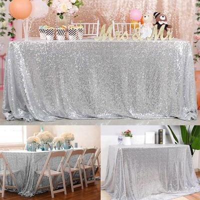 HOT נוצץ מפה נוצצת נצנצים טהור כסף זהב שמפניה כיסוי שולחן אדום עבור מסיבת חתונה נשף עיצוב הבית