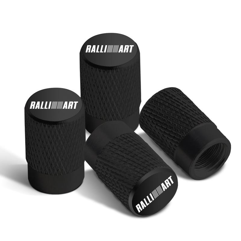 4pcs For Mitsubishi Ralli Art Badge ASX EVO Lancer Galant Pajero Car Wheel Tire Valve Caps Tyre Stem Covers Accessories Styling