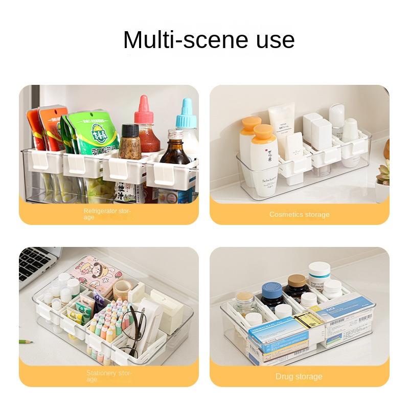 Refrigerator partition plate Retractable Hanging Box Refrigerator Adjustment Snap-on Side Door Sauce Bag Snack Organize #4209