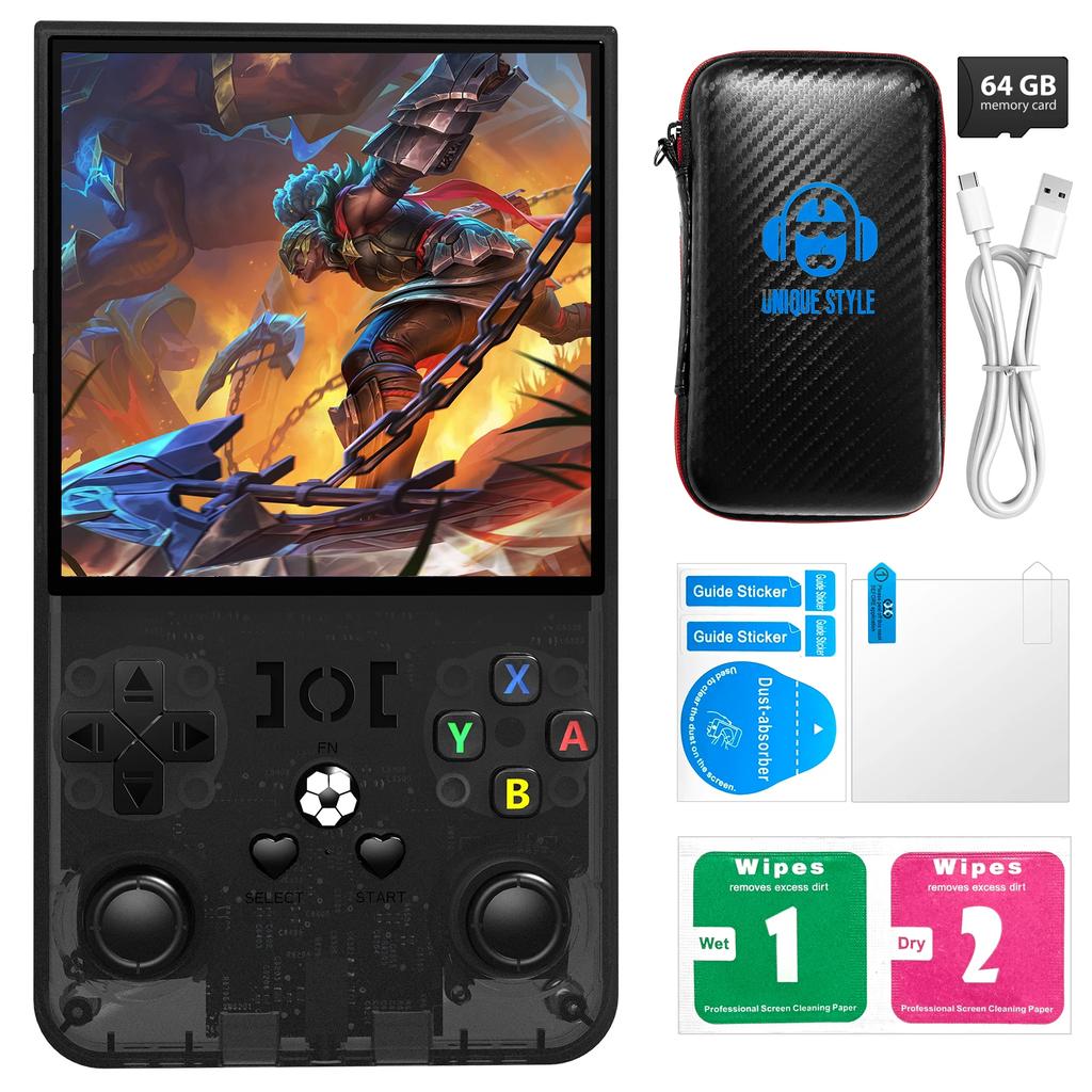 Open Source R36MAX Retro Handheld Video Game Console RK3326 Chip 64/128G Portable Pocket Game Player 4 HD Screen Game Console