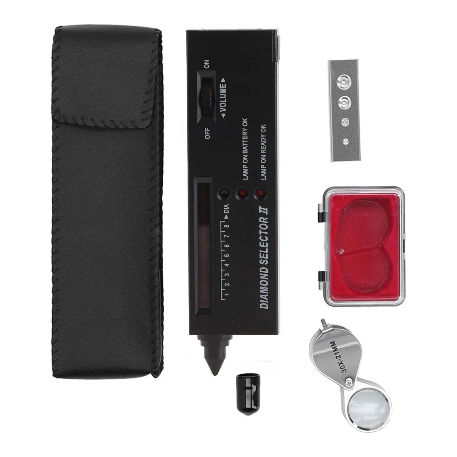 

Selector Selector Tester Pen High Accuracy Professional with 30X LED Magnifying for Jewelry Tester Pen чорний