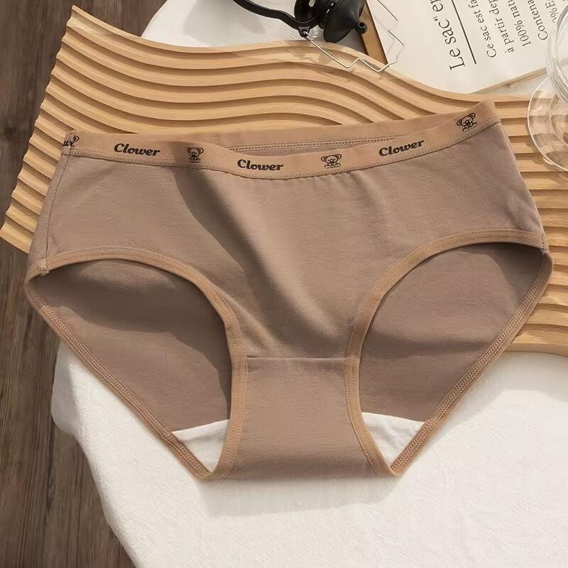 

Женские хлопковые трусики со средней талией Alphabet Mirade Color, мягкие дышащие треугольные трусики XL дубильная кора