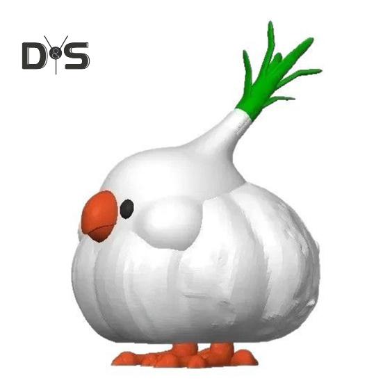 

Украшение в виде чесночных птиц, напечатанное на 3D-принтере из PLA-материала, мини-фигурка, красочное украшение для журнального столика, аксессуары для дома белый