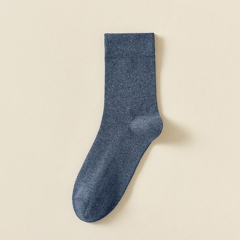 Men's Mid-Calf Anti-Odor Antibacterial Seamless Pure Cotton Socks for Spring/Summer Business - 10 Pack