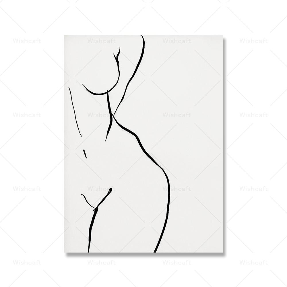 Póster e Impresión Mujer Hermosa Naturaleza Con Líneas Arte de Pared Imágenes Matisse Abstracto Pintura en Lienzo Decoración Nórdica para el Hogar