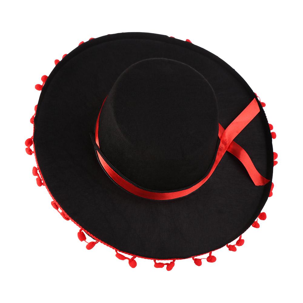 Wide Brim Mexican Sombrero Hats Fuzz Ball Spanish-style Hat Mexican Hat Costumes  Photo Props